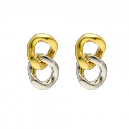 PENDIENTES EN PLATA BICOLOR FORMAS.