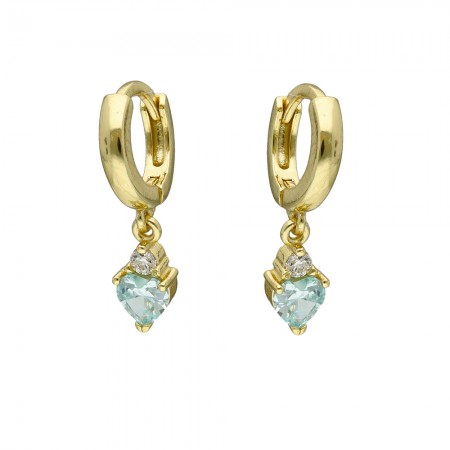 PENDIENTES EN PLATA DORADA ARO CORAZÓN.