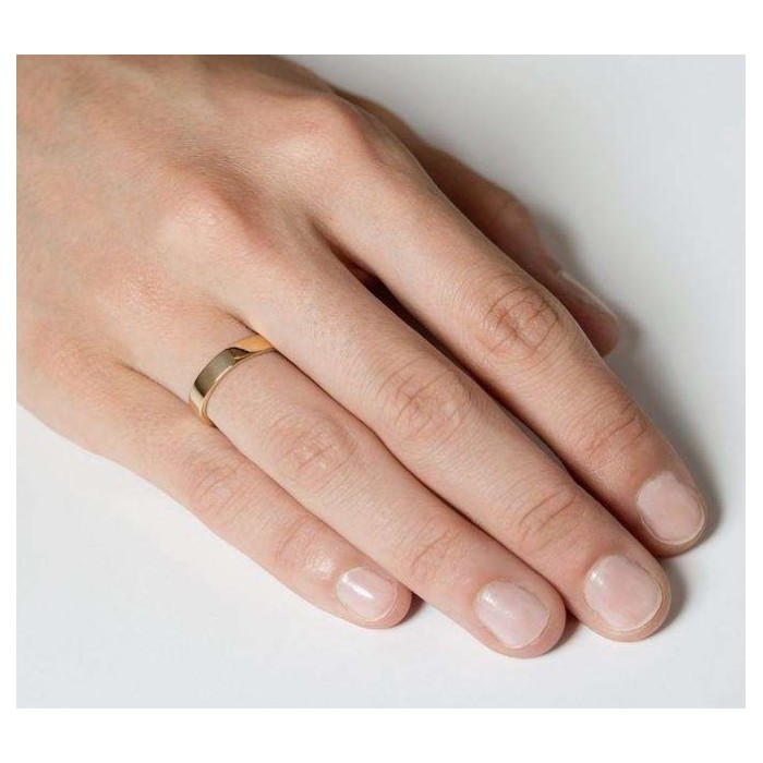 ALIANZA BODA EN ORO AMARILLO 9 QUILATES CUADRADA 2