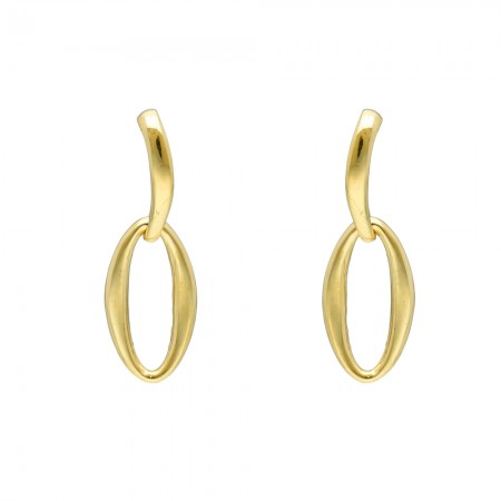 PENDIENTES EN ORO ÓVALOS COLGANTES