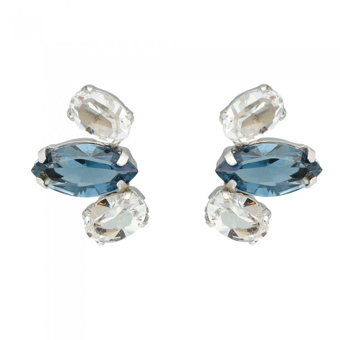 PENDIENTES EN PLATA TRES CIRCONITAS OVAL