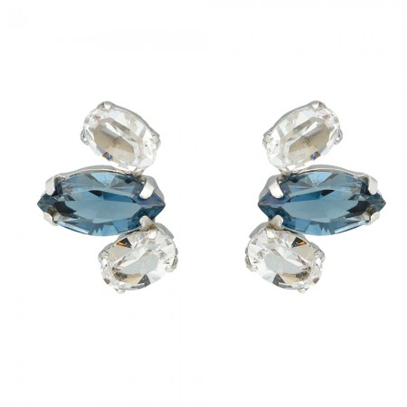 PENDIENTES EN PLATA TRES CIRCONITAS OVAL