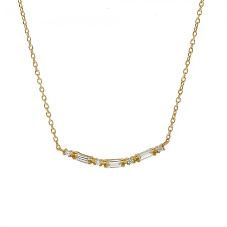 GARGANTILLA EN ORO CIRCONITA BAGUETTE