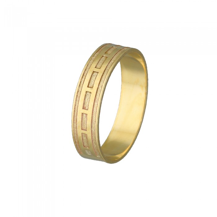 ALIANZA BODA EN ORO AMARILLO 9 QUILATES GRECA