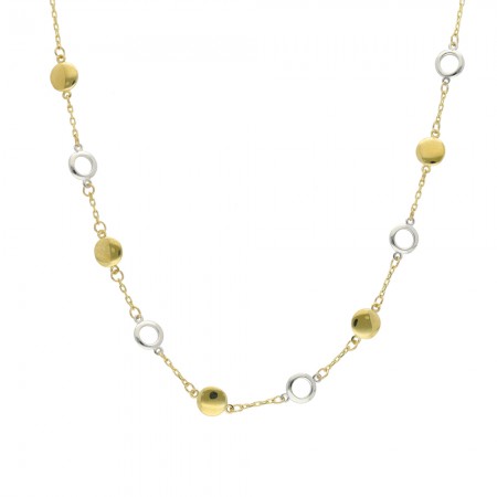 GARGANTILLA EN ORO BICOLOR CON CIRCULOS PEQUEÑOS