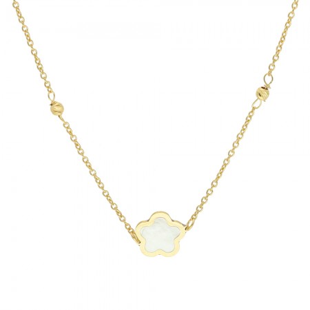 GARGANTILLA EN ORO FLOR CON NÁCAR INFANTIL