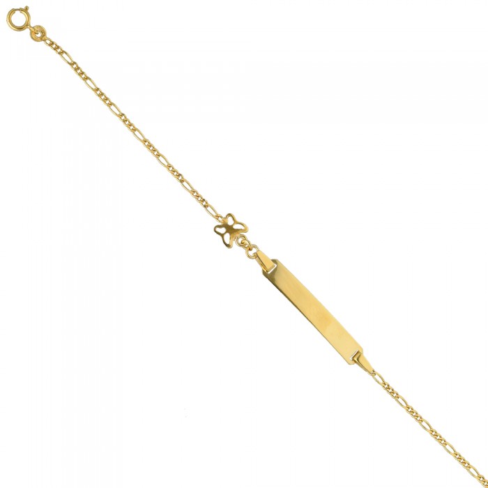 PULSERA EN ORO ESCLAVA CON MARIPOSA CALADA INFANTIL