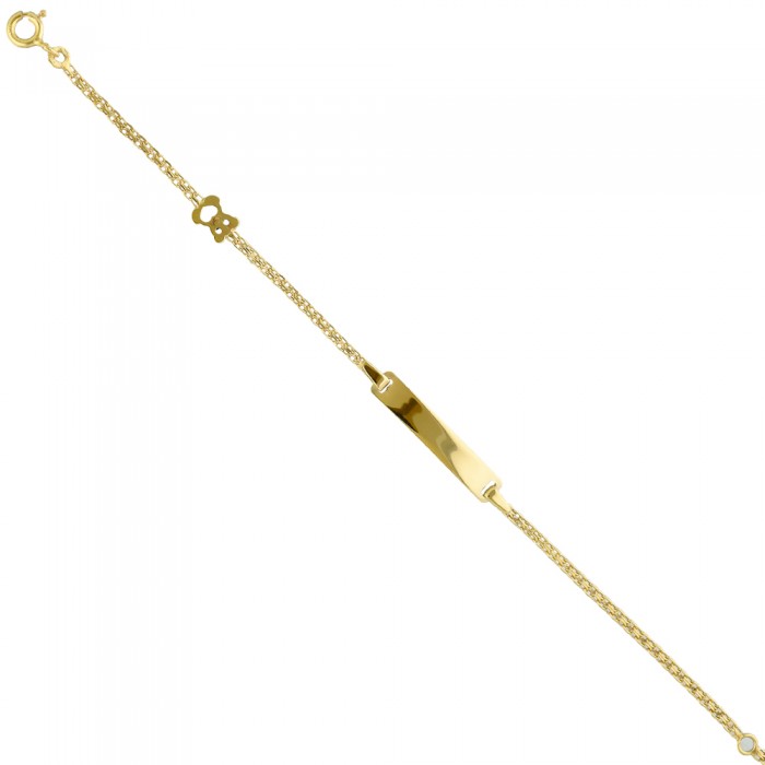 PULSERA EN ORO ESCLAVA OSO CALADO INFANTIL