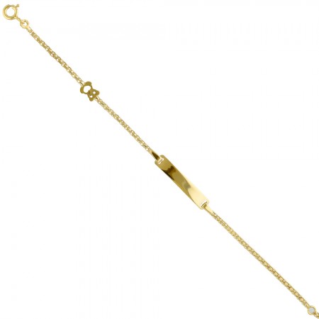 PULSERA EN ORO ESCLAVA OSO CALADO INFANTIL