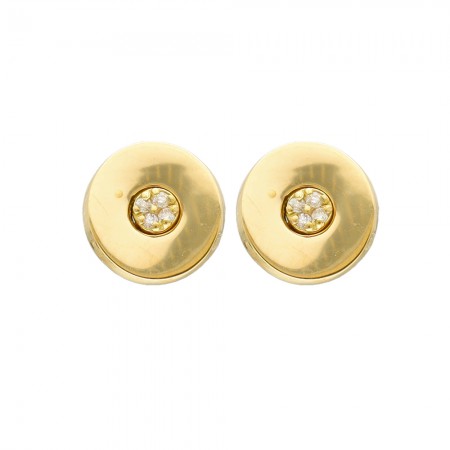 PENDIENTES EN ORO CIRCULO CON DIAMANTES CENTRALES
