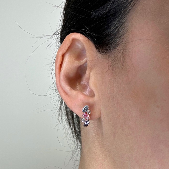 PENDIENTES EN ORO CIRCONITAS VARIOS COLORES