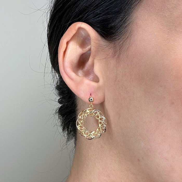 PENDIENTES EN ORO CÍRCULO NIDOS