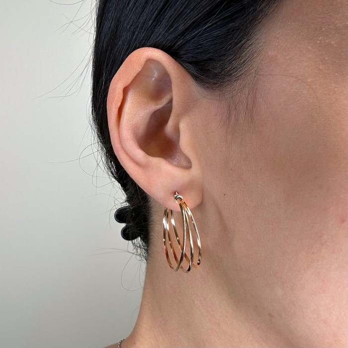 PENDIENTES EN ORO TRES AROS CALADOS