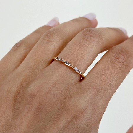 ANILLO EN ORO CIRCONITAS FINAS BAGUETTE