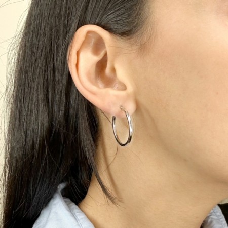 PENDIENTES TIPO ARO EN PLATA DE 1ª LEY