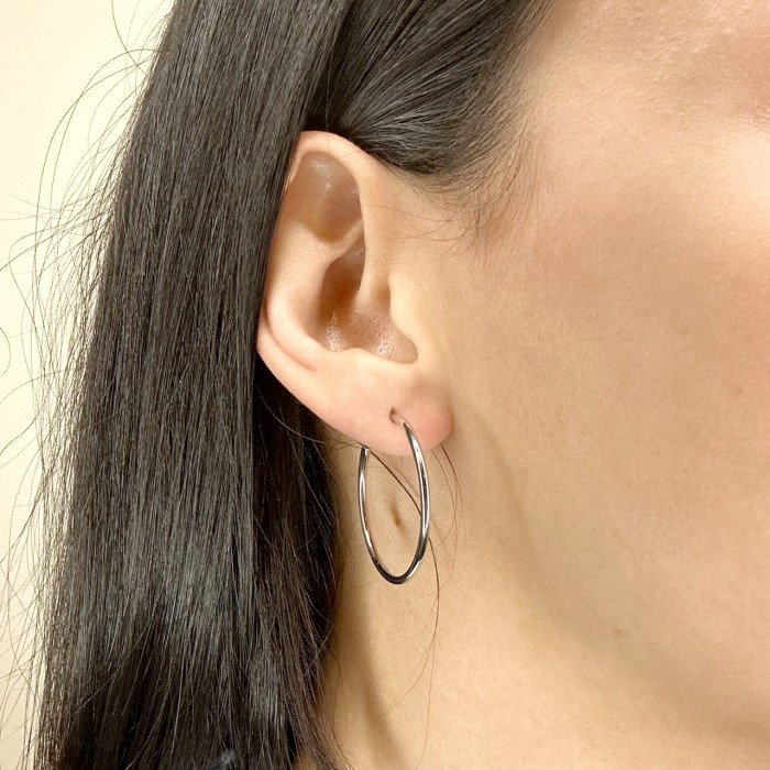 PENDIENTES TIPO AROS EN PLATA DE 1ª LEY