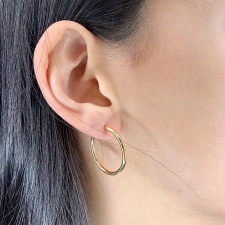 PENDIENTES EN ARO PLATA DORADO