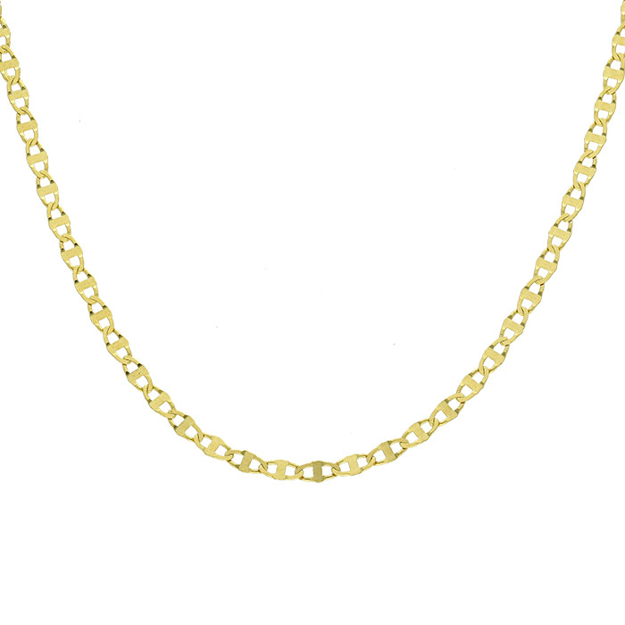 CADENA EN ORO MACIZA MALLA ANCLA LIMADA