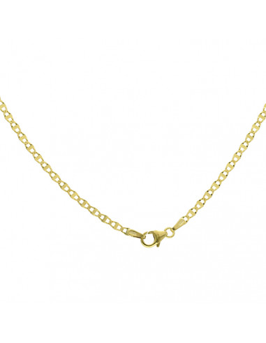 CADENA EN ORO MACIZA MALLA ANCLA LIMADA