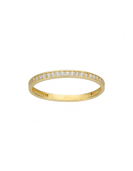 ANILLO EN ORO CON CIRCONITAS EN CARRIL