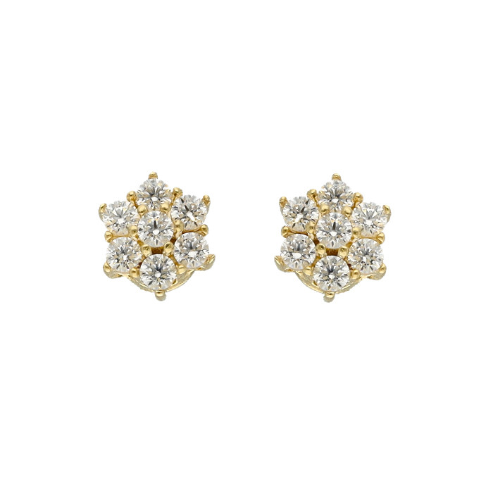 PENDIENTES EN ORO CON CIRCONITAS ROSETA