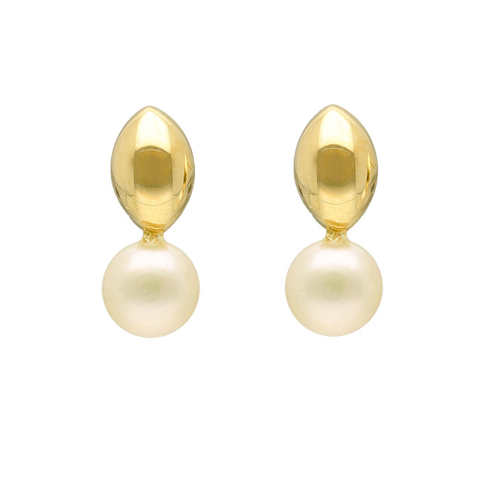 PENDIENTES EN ORO GOTA CON PERLAS