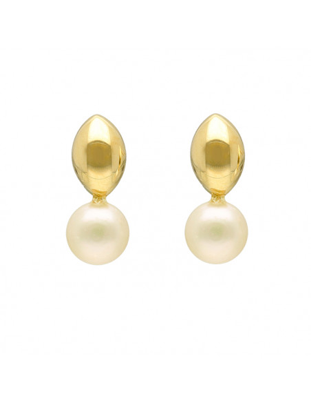 PENDIENTES EN ORO GOTA CON PERLAS