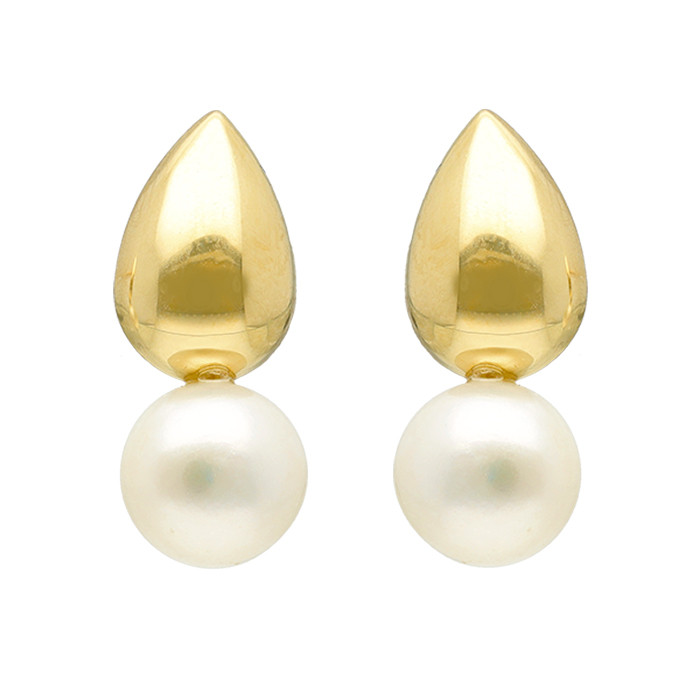 PENDIENTES ORO GOTA CON PERLAS