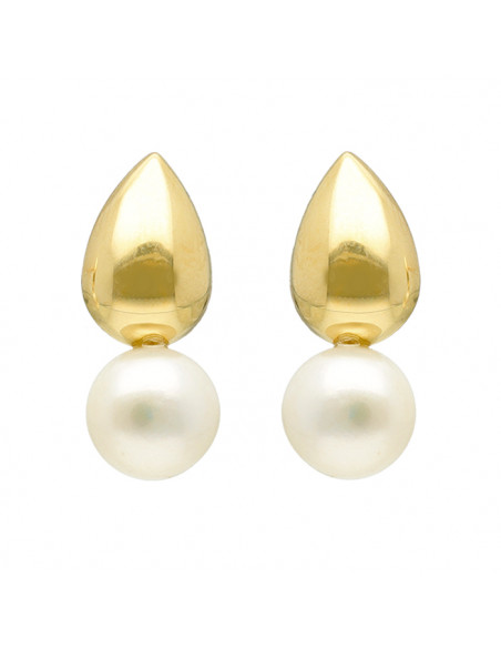 PENDIENTES ORO GOTA CON PERLAS