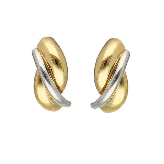 PENDIENTES ORO BICOLOR BANDA