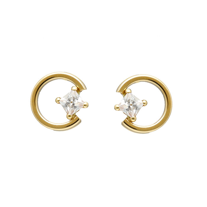 PENDIENTES ORO REDONDOS CIRCONITAS