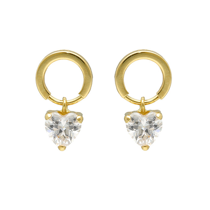 PENDIENTES ORO CIRCONIAS CORAZON