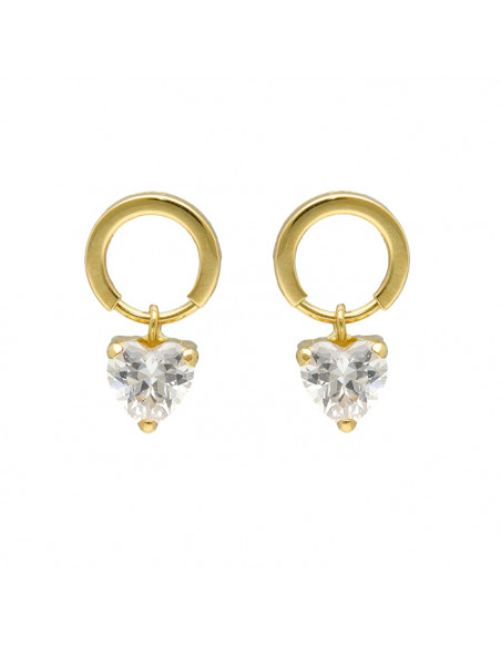 PENDIENTES ORO CIRCONIAS CORAZON