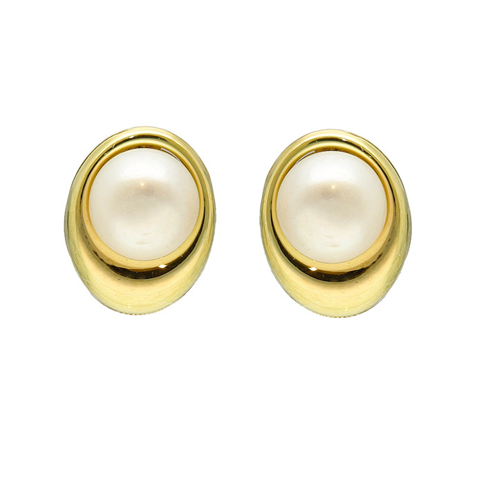 PENDIENTES ORO OVALES CON PERLAS