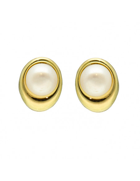 PENDIENTES ORO OVALES CON PERLAS