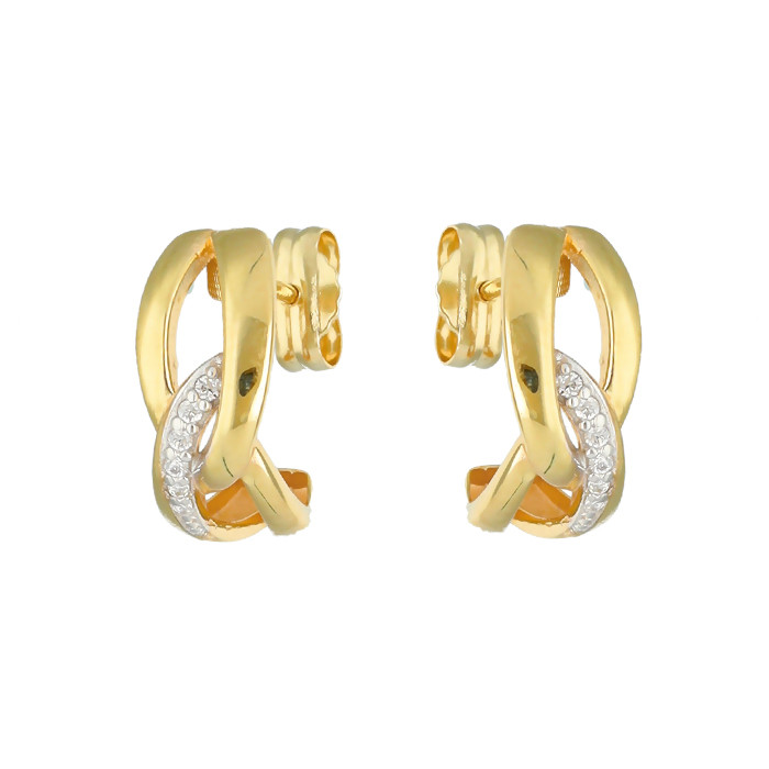 PENDIENTES ORO BICOLOR TRENZA