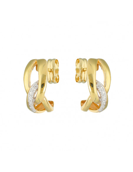 PENDIENTES ORO BICOLOR TRENZA