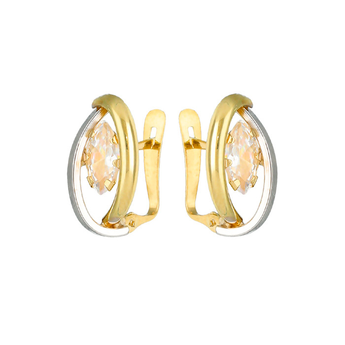 PENDIENTES ORO BICOLOR CENTRO CIRCONITA