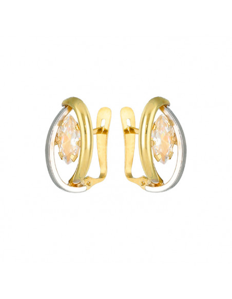 PENDIENTES ORO BICOLOR CENTRO CIRCONITA