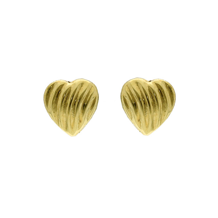 PENDIENTES ORO CORAZON RAYADO