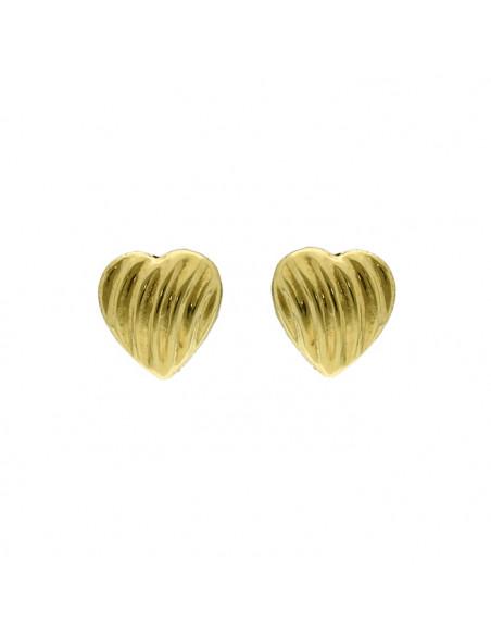 PENDIENTES ORO CORAZON RAYADO