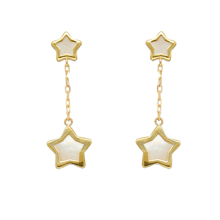 PENDIENTES ORO LARGOS CON ESTRELLAS