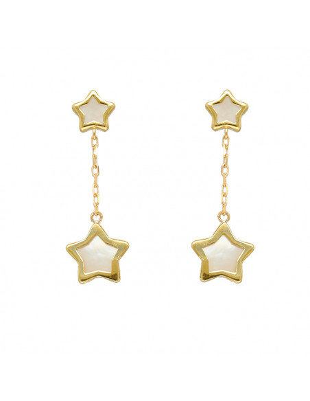 PENDIENTES ORO LARGOS CON ESTRELLAS