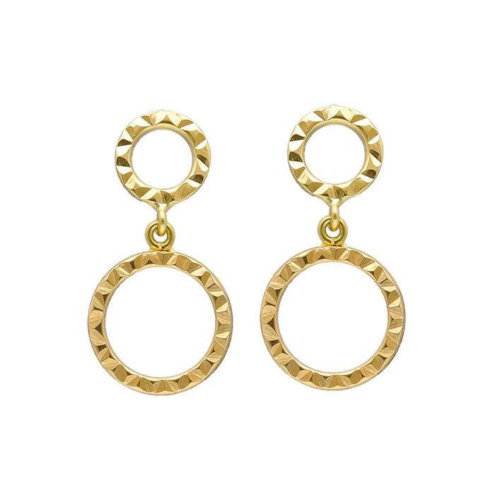 PENDIENTES ORO LARGOS CON AROS CALADOS