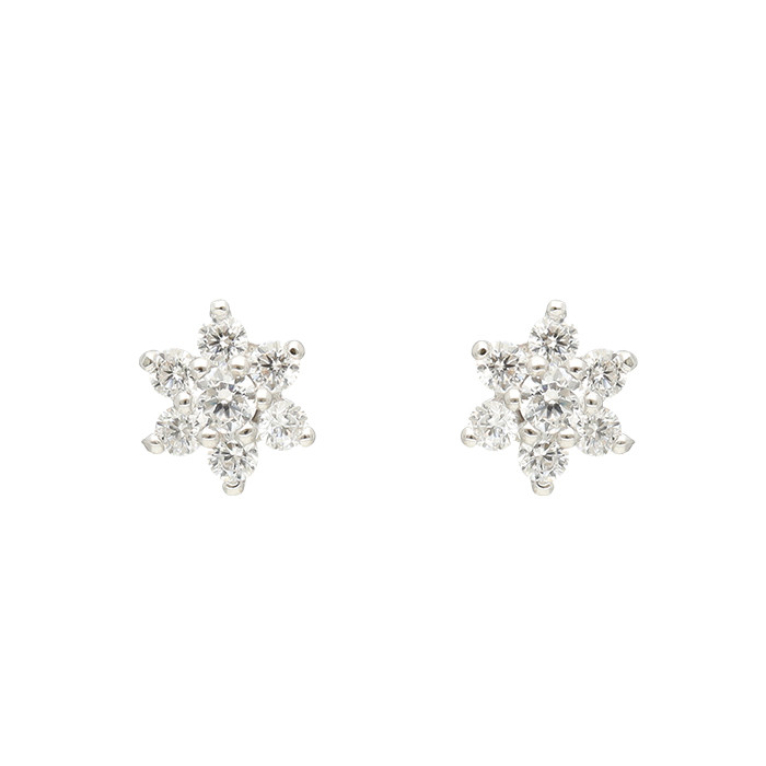 PENDIENTES CON FORMA DE ROSETA EN ORO BLANCO