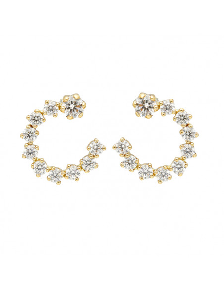 PENDIENTES ORO REDONDOS CON CIRCONITAS