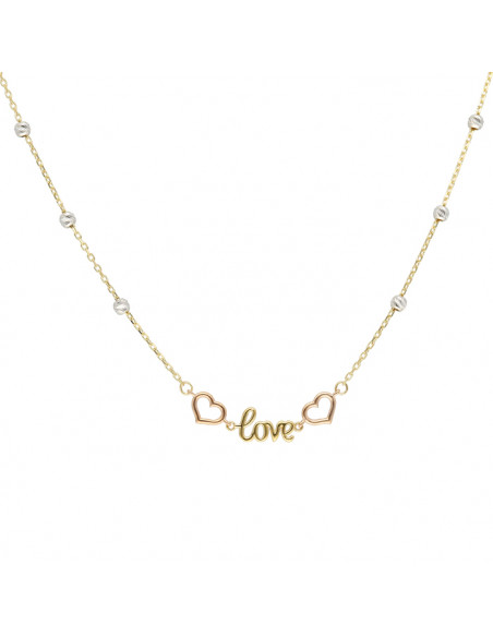 GARGANTILLA EN ORO CORAZONES LOVE
