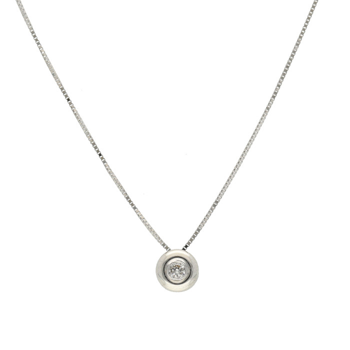 GARGANTILLA EN ORO BLANCO CON DIAMANTE
