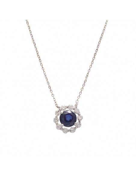 GARGANTILLA EN ORO CON DIAMANTES Y ZAFIRO