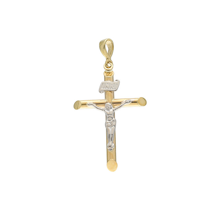 CRUZ EN ORO CON CRISTO